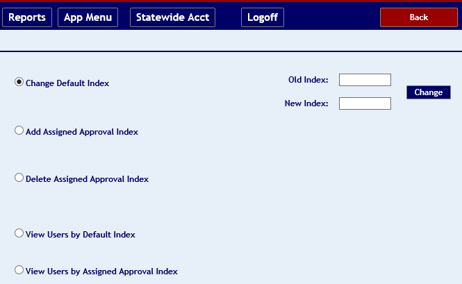 Maintain PCA screen with various radio buttons