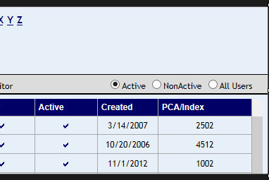 Active and Nonactive radio buttons