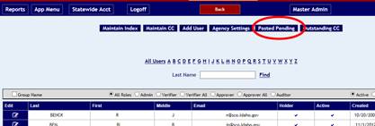 Posted Pending button highlighted