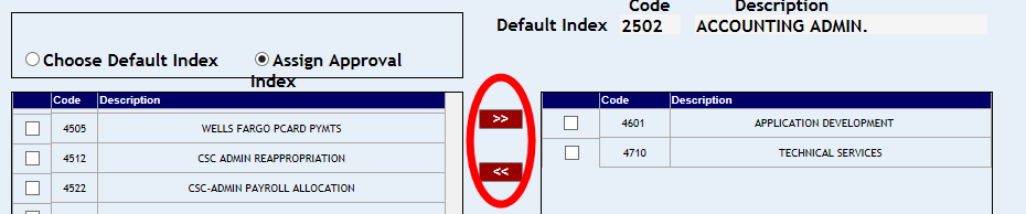 Add and remove arrow icons highlighted