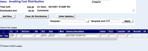 one transaction row with fiscal code fields