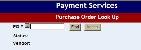 purchase order look up window