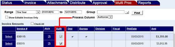 authorize check boxes highlighted