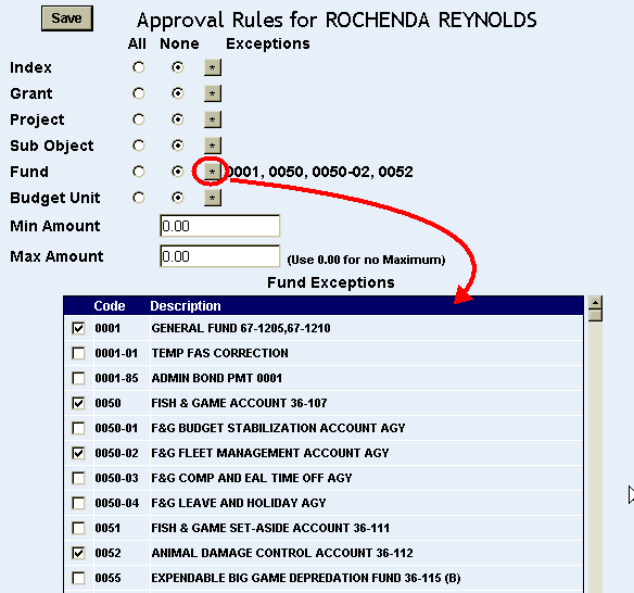 Asterisk button highlighted on the Approval rules screen
