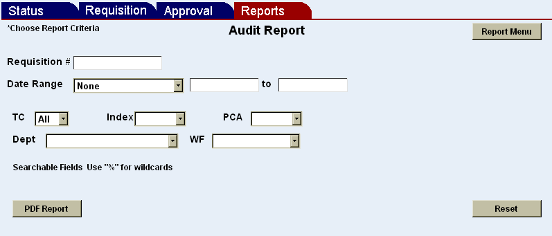 various audit report criteria