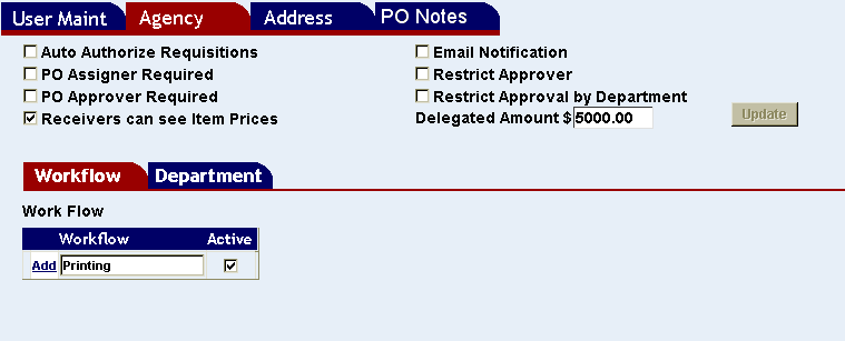 A workflow added on teh Agency screen