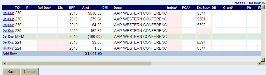 a MEM transaction code shown on the fiscal coding screen