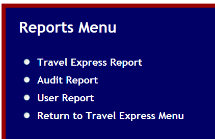 the reports menu options